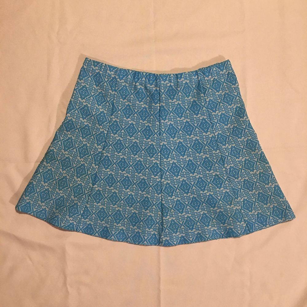Vintage Diamond Knit Turquoise Retro Circle Skirt